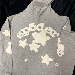 Gray Hoodie with White Star Design